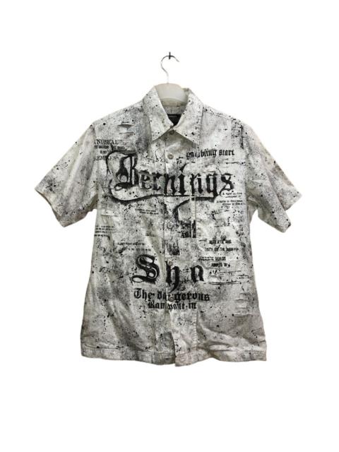 Other Designers Japanese Brand - RARE💥Berning-Sho distress button shirt punk/seditionaries