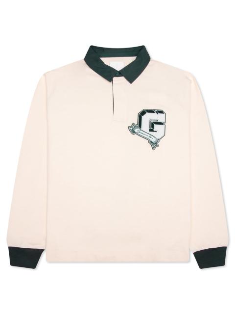Givenchy COLLEGE LONG SLEEVE POLO - WHITE/GREEN
