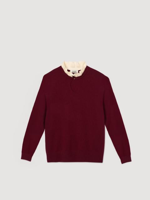 Sandro RUFFLED-NECK SWEATER