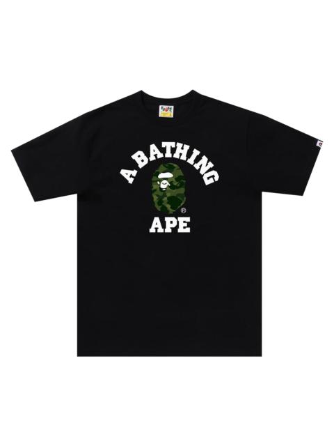 A BATHING APE® BAPE Color Camo College Tee 'Black/Green'