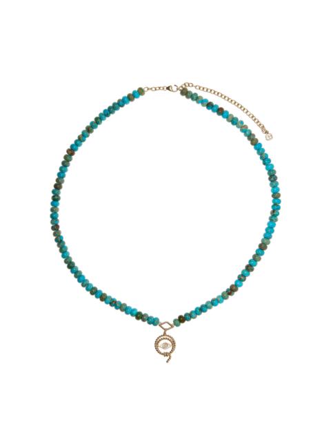 SYDNEY EVAN 14K Gold, Diamond and Turquoise Necklace blue