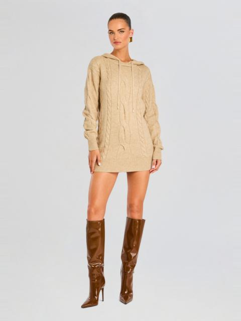 RETROFÊTE CAB CABLE KNIT HOODIE DRESS