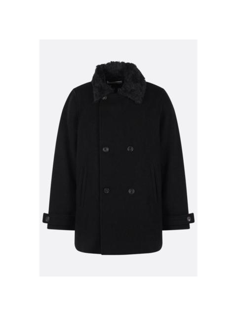 Our Legacy OUR LEGACY Wage Double Breasted Peacoat Black Wool Jacket Ne