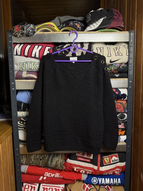 Other Designers Sezane Hazel Jumper Burgundy Merino Wool Knit Button Cuff