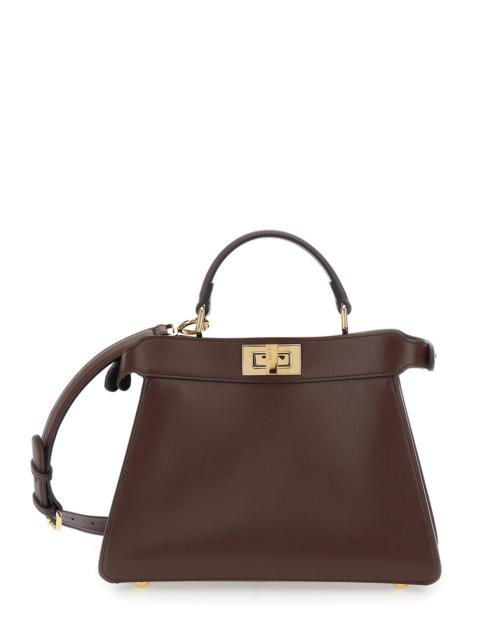 FENDI Fendi Women 'Peekaboo Iseeu Small' Brown Handbag With Shoulder Strap In Leather Woman