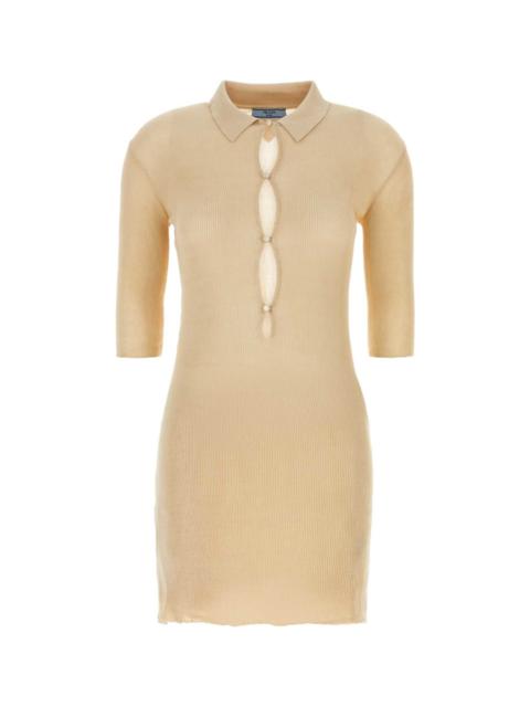 Prada Sand Cotton Polo Dress