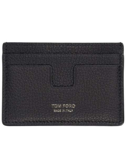 TOM FORD LEATHER CARD HOLDER WITH LOGO