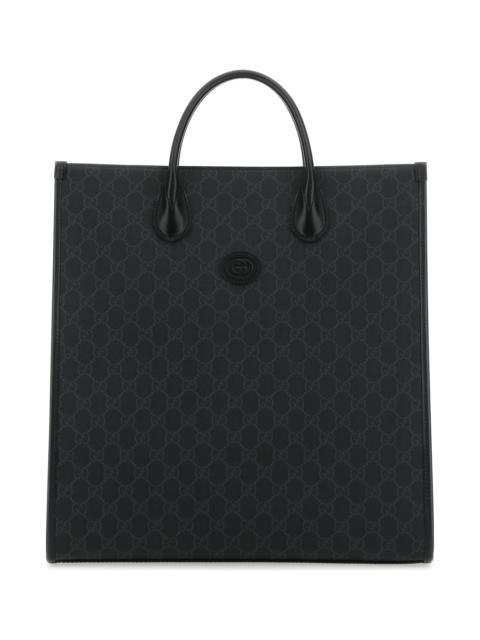 GUCCI Gg Supreme Fabric And Leather Shopping Bag