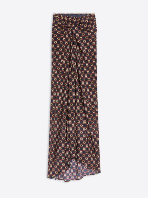 Dries Van Noten LONG DRAPED SILK SKIRT