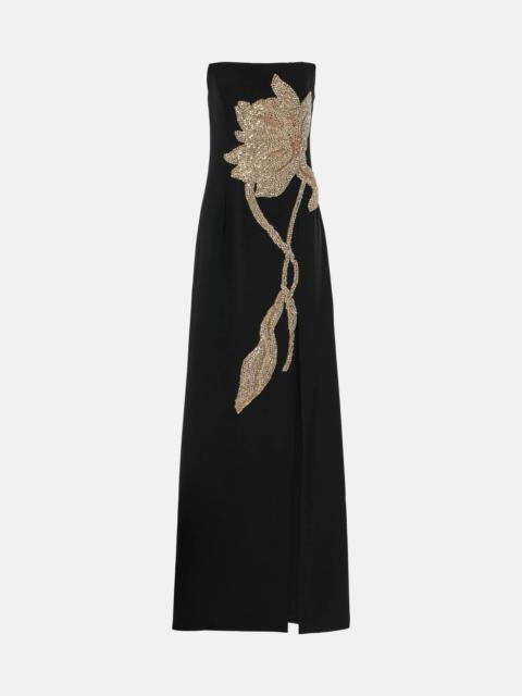 Fara strapless crêpe gown