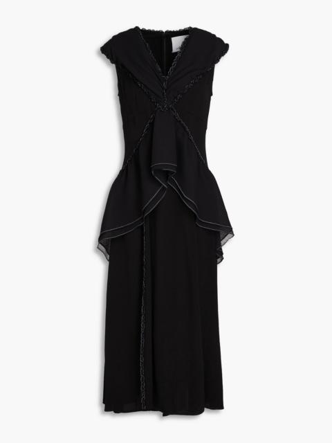 3.1 Phillip Lim Ruffled topstitched crepon midi dress