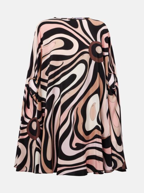 PUCCI Marmo caped crêpe de chine minidress