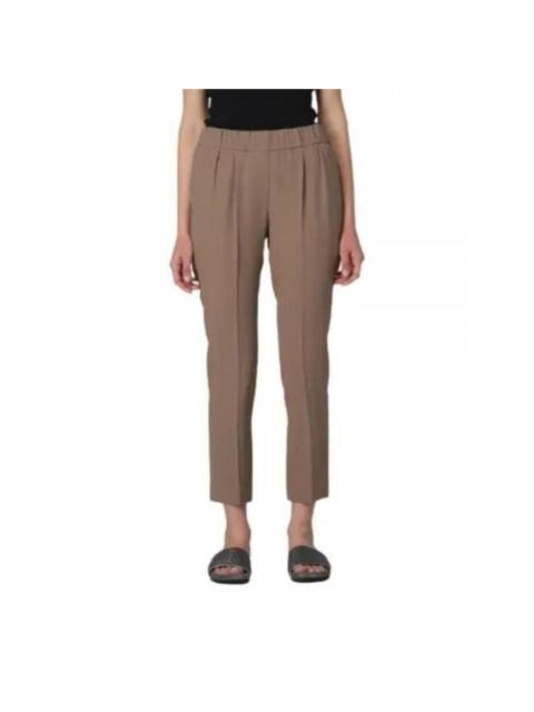 Brunello Cucinelli Brunello Cucinelli Wobrown Silk Blend Tapered Trousers