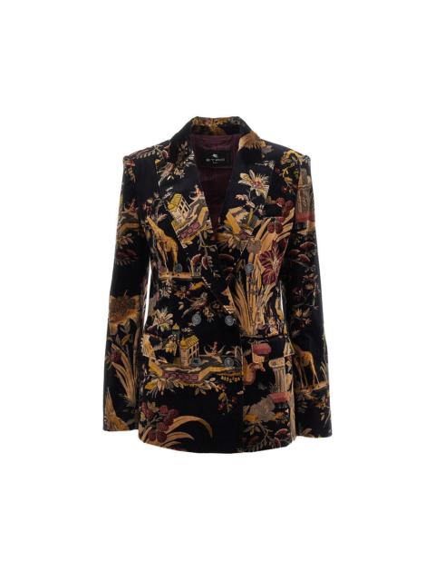 Etro Etro Women Paisley Velvet Double-Breasted Jacket