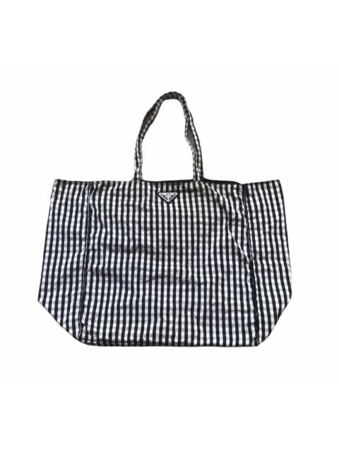 Prada Vintage Prada Houndstooth Checked Nylon Totebag