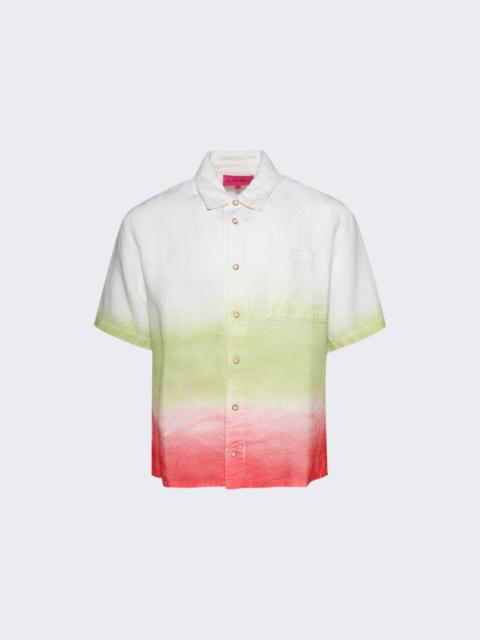 The Elder Statesman Sulfur Gradient Overshirt Ivory , Wasabi And Fiery Coral