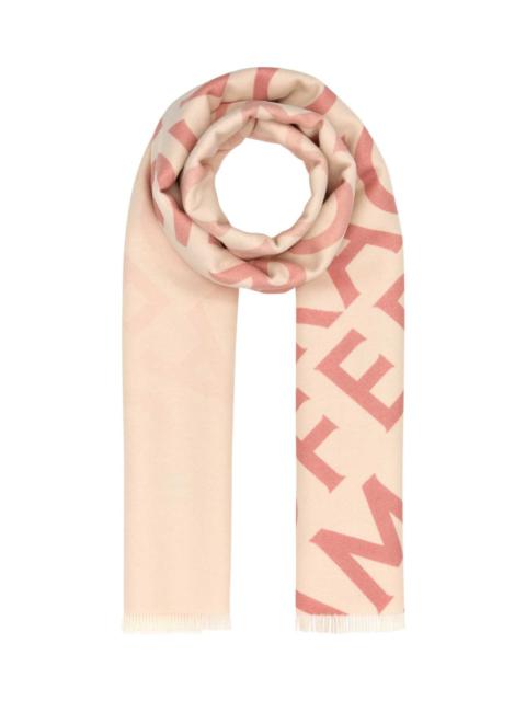 FERRAGAMO Embroidered Wool Blend Reversible Scarf