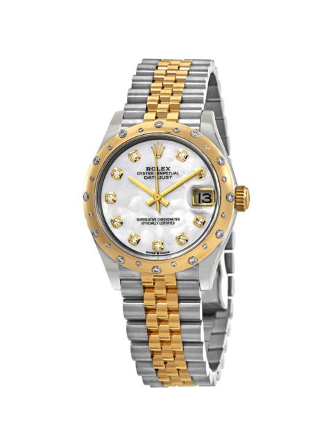ROLEX Rolex Datejust 31 Mother of Pearl Diamond Dial Automatic Ladies Steel and 18kt Yellow Gold Jubilee W