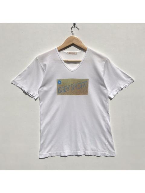 Other Designers Vintage 80s Issey Sport V-Neck Tee Spellout Issey Miyake