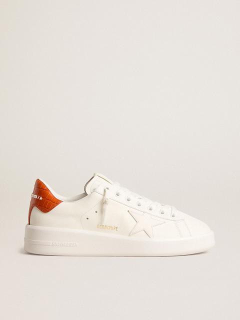 Golden Goose Women’s Purestar with white leather star and orange heel tab