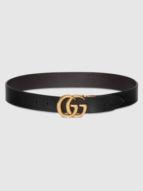 GUCCI Reversible leather belt with Double G buckle