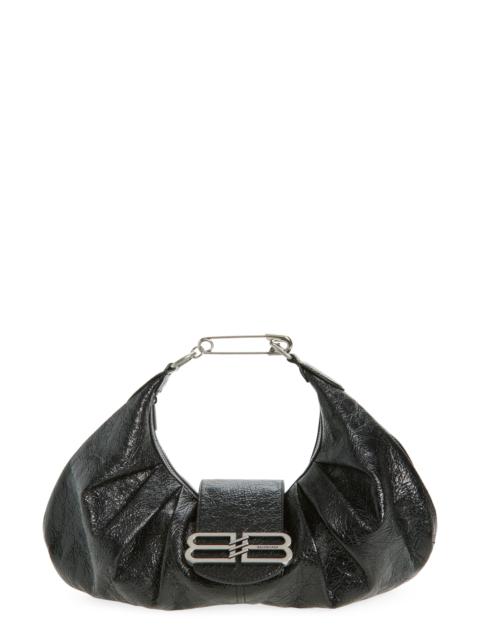 BALENCIAGA Balenciaga Medium Pamela Leather Shoulder Bag in 1000 Black at Nordstrom