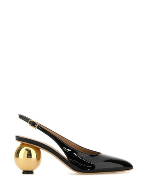 Salvatore Ferragamo Women Black Leather Tessie 70 Pumps