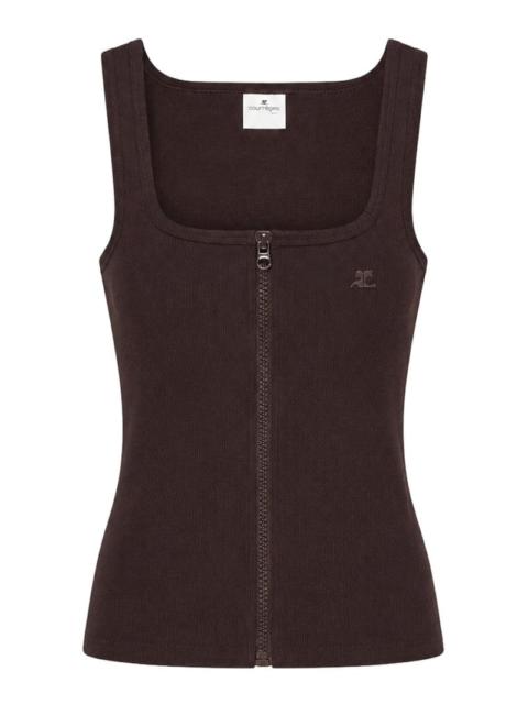 courrèges Courreges Women 90S-Style Ribbed Tank Top With Zip
