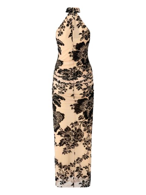 PINKO floral-print halter-neck midi dress