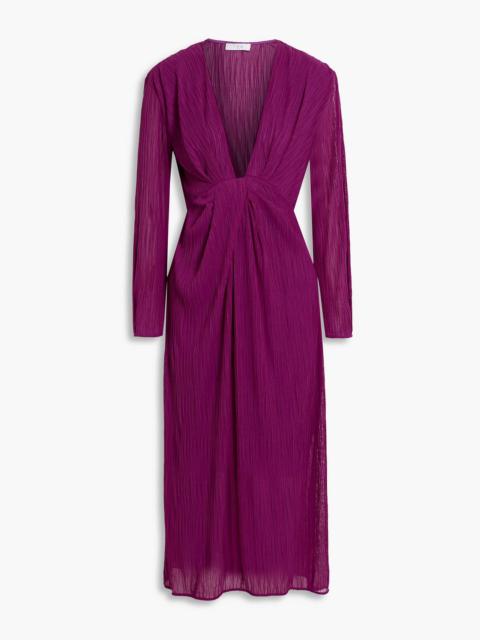 Other Designers Alofi plissé-mesh midi dress