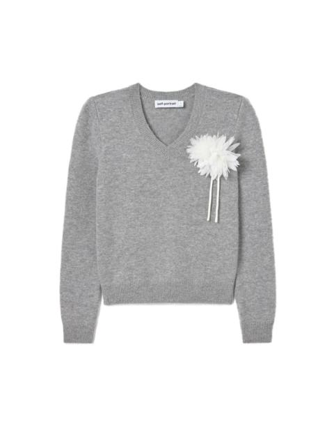 self-portrait Self-Portrait Women Flower Wool Jumper