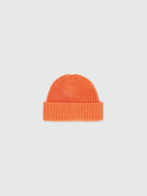 MSGM Orange ribbed hat with MSGM label