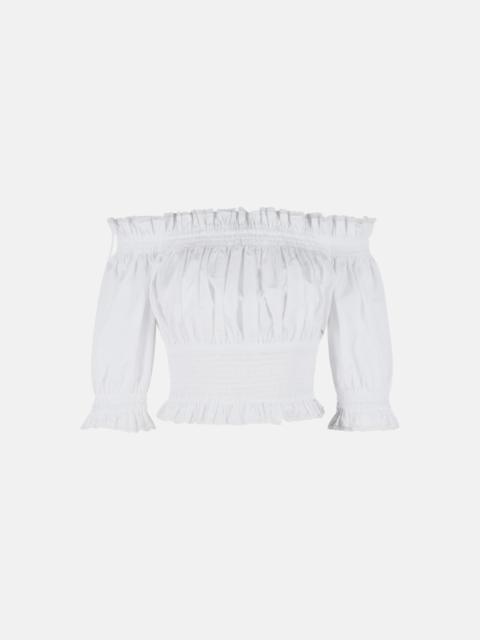 Dolce & Gabbana WHITE COTTON BLEND TOP