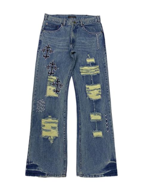 Other Designers If Six Was Nine - TORNADO MART FLARE CROSS CHROME HEARTS DISTRESS FLARE DENIM