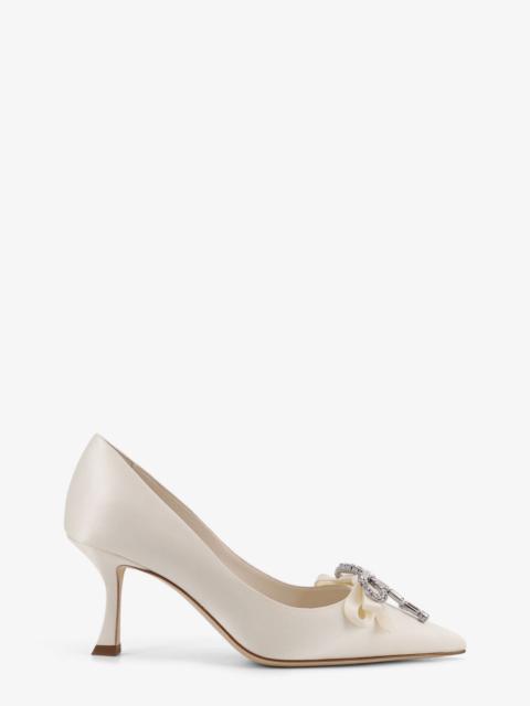 JIMMY CHOO Jimmy Choo Women Auria Satin Pumps With Crystal Bow Detail