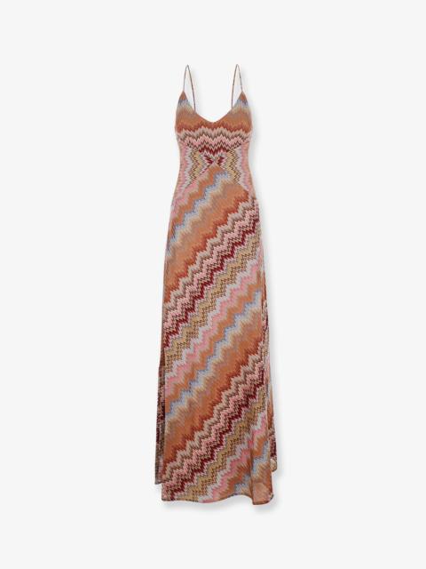 Missoni Missoni Women Long Viscose Dress With Chevron Pattern