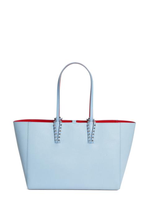 Christian Louboutin Christian Louboutin Small Cabata Soft Leather Tote in 4396 Ceruleo/silver at Nordstrom