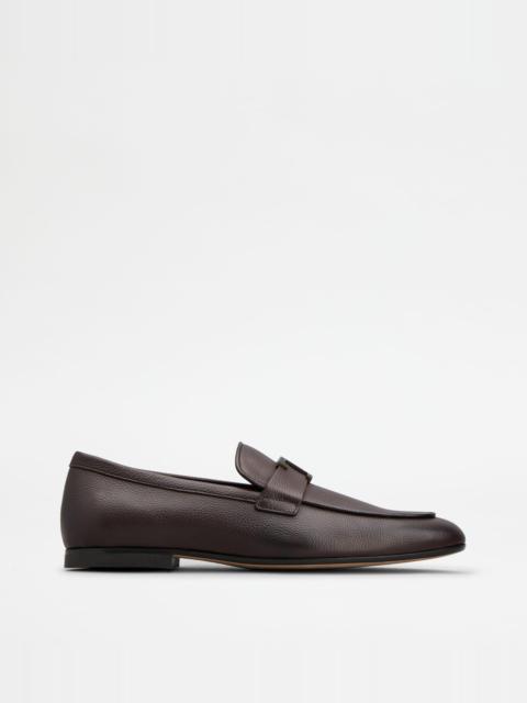 Tod's T TIMELESS LOAFERS IN LEATHER - BROWN