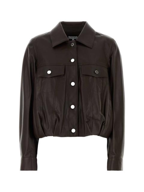 Loewe Loewe Women Chocolate Leather Jacket