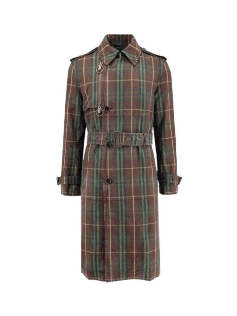 Burberry Cotton Trench With Check Motif