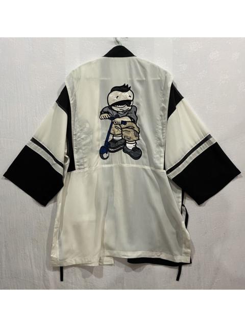 Other Designers Japanese Brand - Haori Kimono Cardigan Embroidery Boy On Scooter Logo