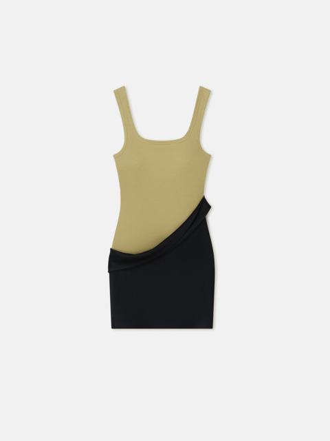 Nanushka Ribbed Jersey and Slip Satin Dress