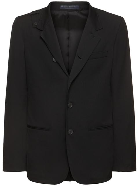 Wool gabardine single breasted blazer