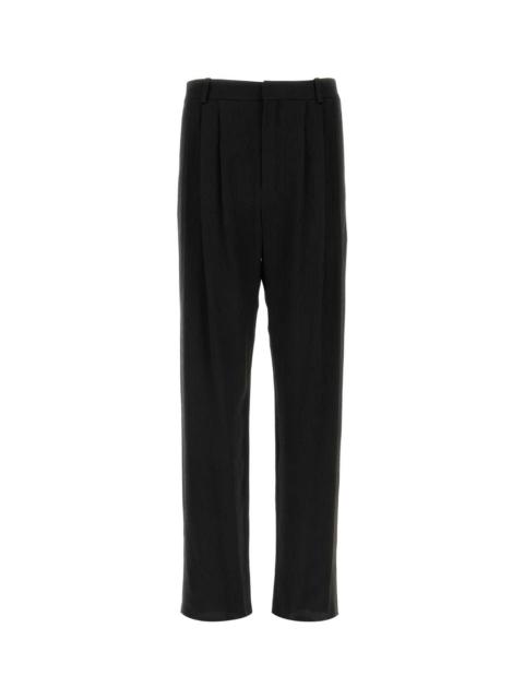 SAINT LAURENT Saint Laurent Men Black Crepe Wide-Leg Pant
