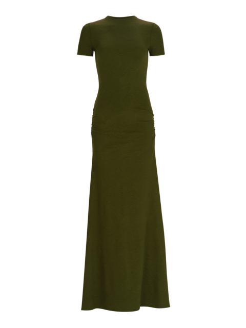 SILVIA TCHERASSI Cristal Ruched Maxi Dress green