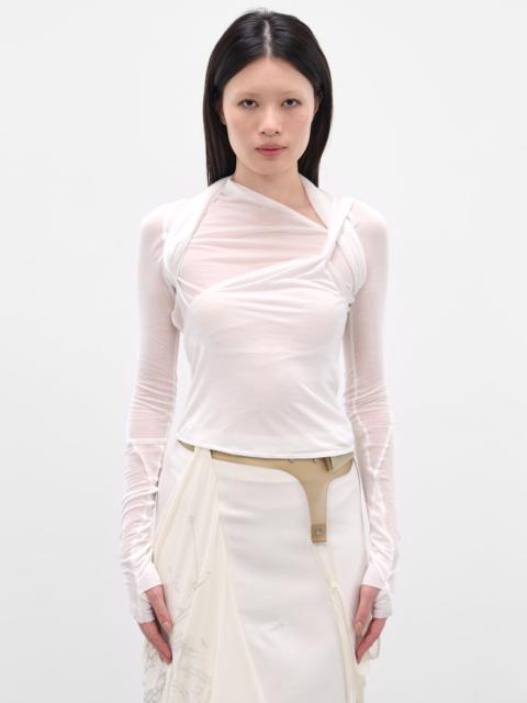 HYEIN SEO White Tied Draping Long Sleeve
