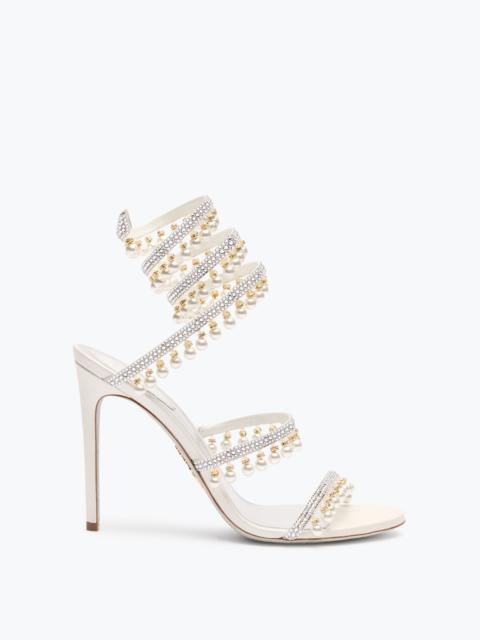 RENE CAOVILLA CHANDELIER IVORY SANDAL WITH PEARLS 105