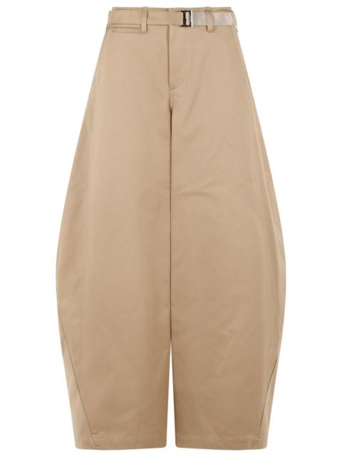 sacai Sacai Chino' Beige Cotton Pants Women