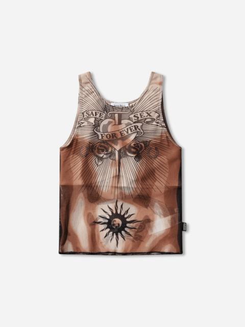 Jean Paul Gaultier Women's Re-Edition Safe Sex Tattoo Top Black