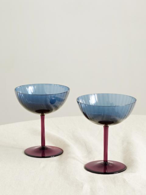 La DoubleJ Set Of Two Murano Glass Champagne Coupes